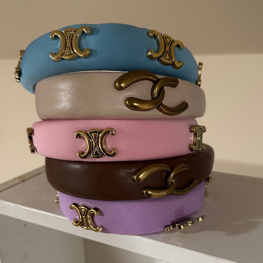 Colorful Fancy Headbands with Gold Accents